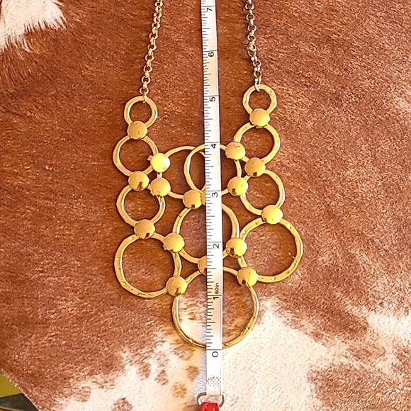 Faux Gold Costume Jewelry Necklace & Hoop Earrings Set - Picture 4 of 7